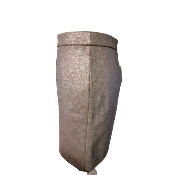 GAP Silver Metallic Wool Blend Mini Skirt Sz 14 NWT - Picture 5 of 8